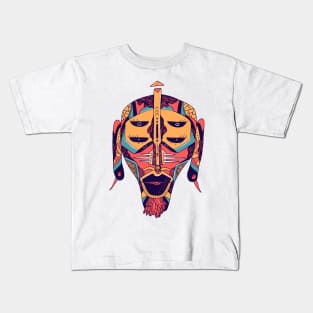 Retro Triad African Mask No 11 Kids T-Shirt